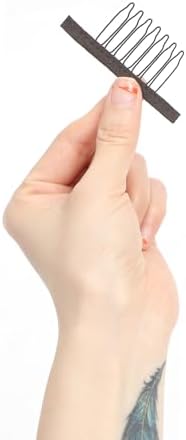 30 Pcs Wig Clips Wig Combs to Secure Wig 7-Teeth Wig Combs for Making Wig Caps (30 Pcs, Brown) - Image 3