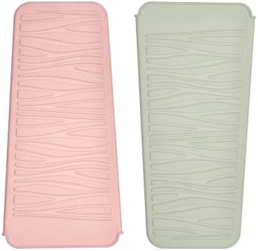 Silicone Heat Resistant Travel Mat Pouch for Hair Straightener, Crimping Iron, Curling Iron, Hair Curling Wand, Flat Iron, Hair Waving Iron (2 Pack, Multicolored) by EIOKIT