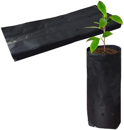 Belit 100 Pcs Deep Nursery Grow Bags, 11.5" H Plastic Pots for Starting Deep Rooted Plants Vegetable, Flower, Seedling Tree, Black by Belit