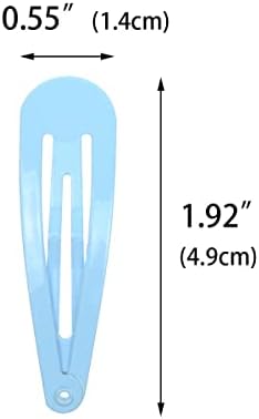 40 Counts Blue Color Metal Snap Hair Clips 2 Inch Barrettes for Women Accessories - Image 2