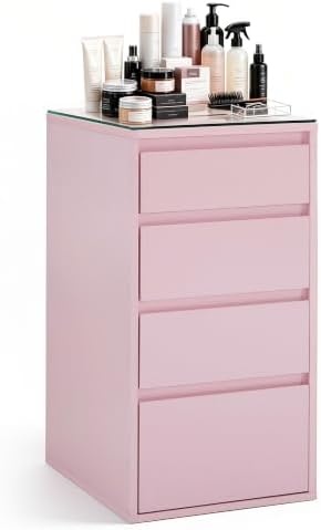 BarberPub Salon Storage Cabinet with Glass Top, Beauty Station 3381-1 by BarberPub