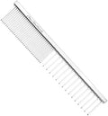 Chris Christensen 003 7.5 in. F/XC Greyhound-Style Butter Comb, Groom Like a Professional, Rounded Corners Prevent Friction and Breakage, Solid Brass Spin with Steel Teeth, Chrome Finish. by ChrisChristensen