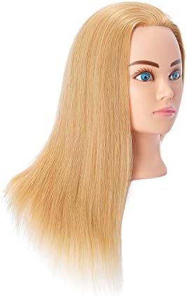 Hairingrid Mannequin Head 20"-22" 100% Human Hair Hairdresser Cosmetology Mannequin Manikin Training Head Hair and Free Clamp Holder - Image 2