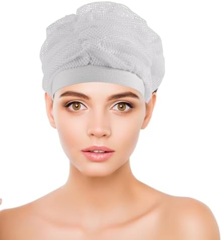 OUNONA Mesh Net Plopping Hair Bonnet with Drawstring for Curly Hair - Image 4
