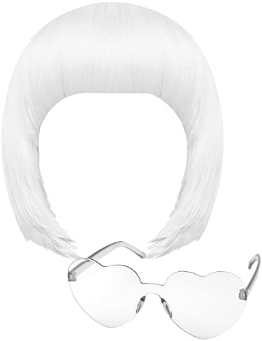MIAHART White Short Bob Wig and Sunglass Set by MIAHART