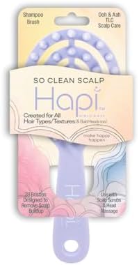 Cricket Hapi So Clean Scalp Massager Brush – Silicone Scrubber & Exfoliator for Hair & Scalp Care, 38 Firm Tapered Teeth, Shampoo Brush for Shower & Salon - Light Purple - Image 3