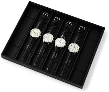6 Slot Watch Tray, Watch Organizer for Drawer & Dresser Black - Image 6
