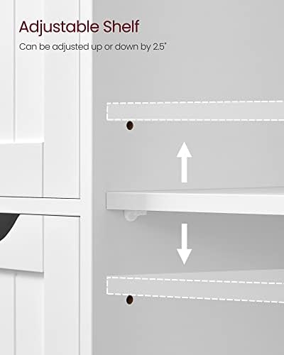 VASAGLE Bathroom Floor Storage Cabinet, 3 Drawers, Cloud White - Image 6