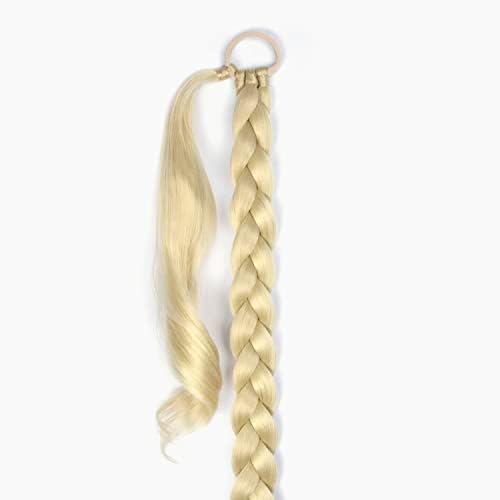 2 Pack Braided Ponytail with Hair Tie Straight Wrap Around Hair Extensions - Image 5