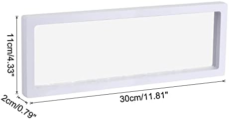MECCANIXITY Floating Frame Display Holder Stand 3D Jewelry Display Box 11.81 x 4.33 x 0.79 inch White for Ring Necklace Bracelet Earring Pack of 2 - Image 2