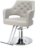 OmySalon Barber Chairs for Barbershop Gray Styling Chair, Salon Chair for Hair Stylist, Heavy Duty Hydraulic Pump, 360°Swivel with Footrest, Hairdressing Home Beauty Spa Equipment by OmySalon