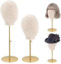 Sintuff 2 Pack Wig Head Stand 22 in Canvas Mannequin Adjustable Metal Base by Sintuff