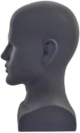 Male Mannequin Head Professional Manikin Head for Display Wigs Hats Headphone Mask Sunglasses Jewelry and Scravat Display Stand (L90-yahei) - Image 3