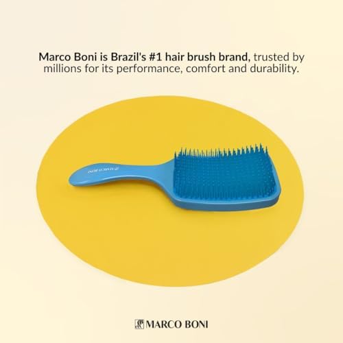 Marco Boni Free Flex Detangling Hair Brush, Flexible Hairbrush for Wet & Dry Hair, Pain-Free Detangler, Ergonomic Handle, All Hair Types, Paradise Blue - Image 4