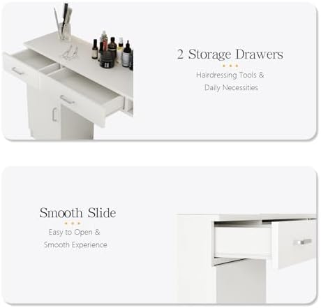 4ever2buy White Salon Stations for Hair Stylist, Wall Mount Barber Station - Image 5