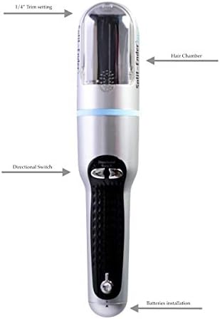 Split-Ender Mini Cordless Split End Hair Trimmer for Dry, Damaged, Brittle, or Frizzy Hair - Battery Operated Clipper for Straight and Curly Hair - Blue - Image 3