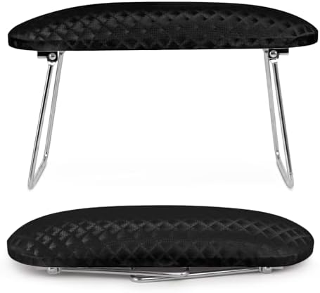krofaue Metal Arm Rest for Nails Tech, Stable Nail Arm Rest with Phone Holder, Leather Manicure Hand Pillow with Non-Slip Aluminum Alloy Legs for Salon Nail Tips Art Table by krofaue