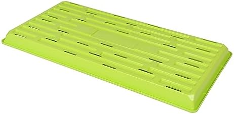 SUNPACK 10" x 20" Heavy Duty Shallow Plastic Seed Starting Tray, Lime Green, 1" (Pack of 10) - Lined with Drainage Holes for Excess Water and Aeration, Ideal for Greenhouses or Indoor Gardening - Image 3