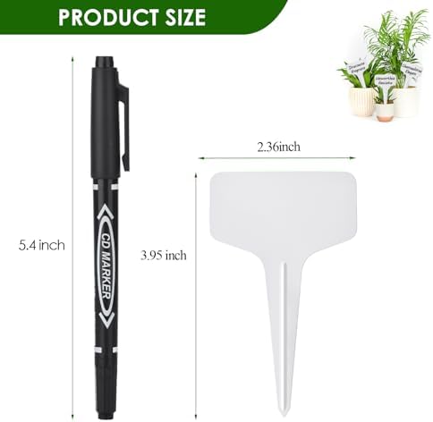 Darfukei Plant Labels 120pcs with Garden Plant Markers Pen of Outdoor Waterproof,T-Type Plant Tags and Permanent Marking Pen, Garden Labels Gardening Gifts for Women Men - Image 2