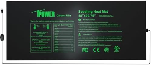 iPower 48"x20.75" Seedling Heat Mat with Temperature Adjustable Knob, Warm Waterproof Plant Heating Pad, for Germination, Breeding, Brewing by iPower