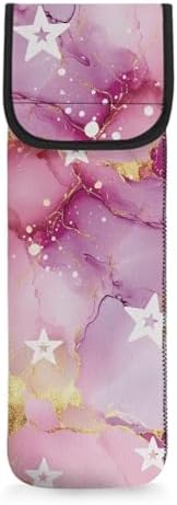 Heat-Resistant Travel Neoprene Storage Pouch Case Bag with Two Pocket for Flat Iron, Straightener, Curling Wand/Curling Iron Marble Star by Unknown