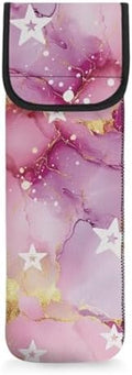 Heat-Resistant Travel Neoprene Storage Pouch Case Bag with Two Pocket for Flat Iron, Straightener, Curling Wand/Curling Iron Marble Star by Unknown