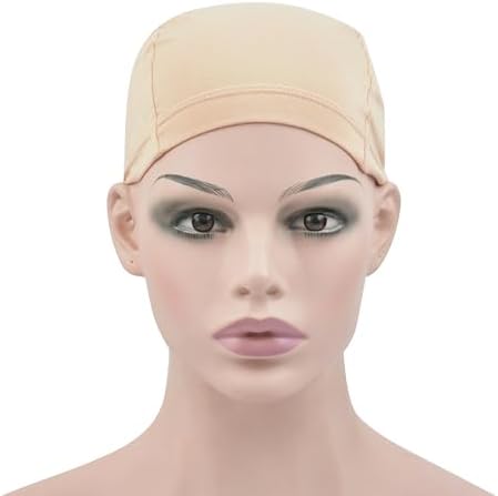2 Pcs Wig Caps Bamboo Fiber Wig Cap Elastic Breathable Wigs Grip Cap Wig Liner Cap (Beige) - Image 6