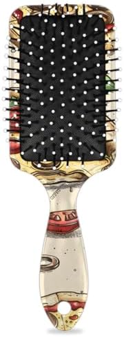 Hair Curler Brush Burger Pizzeria Detangling Hair Brush for All Hair Types,Hair Straightener Brush Wet and Dry Hair for Adults and Hair Brush for Women - Image 2