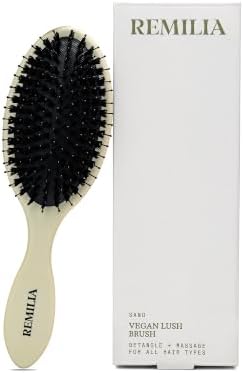 Smoothing Paddle Hair Brush for Frizz Control, Snag free Scalp Comfort by RemiliaHair