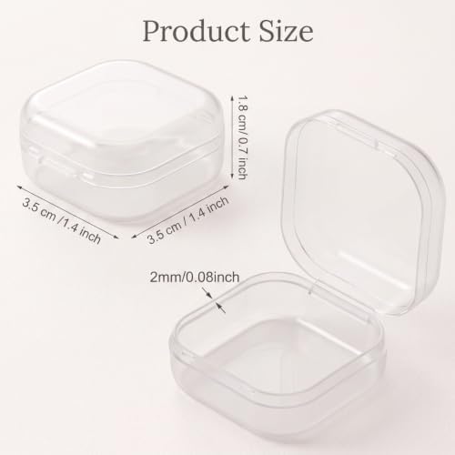 Jetec 120 Pieces Small Clear Plastic Storage Box, 1.4 x 1.4 x 0.7 Inch - Image 2