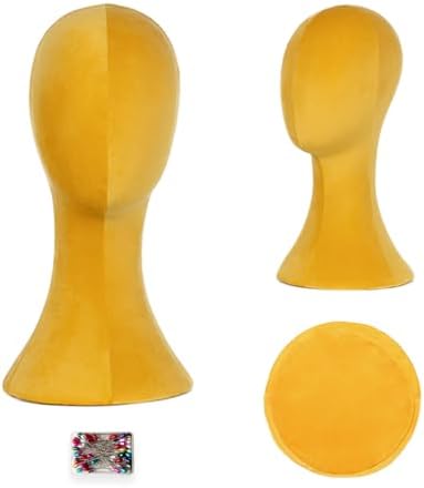 Mannequin Head , Durable Women Model Wig Stand Display for Hat, Mask, Headdress, Necklace (Yellow) by Unknown