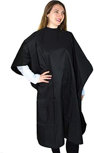 Black Hair Coloring Cape - Water-Resistant Salon Cape for Women by SalonSupplyCo