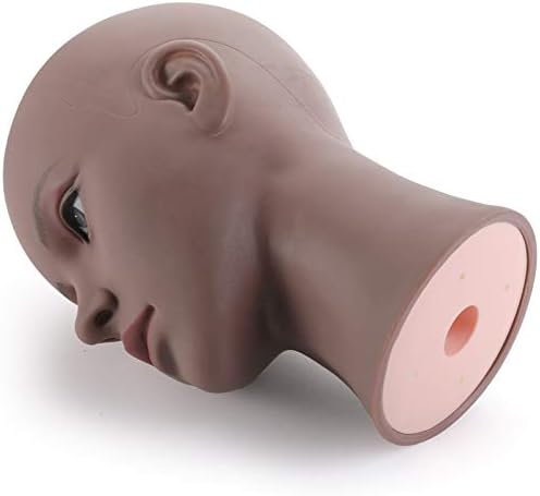 Hedume Afro American Mannequin Head with Clamp, Bald Manikin head, Mannequin Head for Wigs, Hat, Glasses Display - Image 2