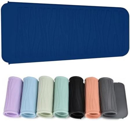 Silicone Heat Resistant Travel Mat Pouch for Hair Styling Tools (Navy Blue, 1 Pack) by EIOKIT