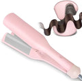 Beach Wave Curling Iron Deep Waver Hair Tool, Mermaid Hair Waver for Women Crimper, Anti-Scald, Dual Voltage, 1.4 Inch Ceramic Double Barrel Wavy Curling Iron, Pink by Tieumioe