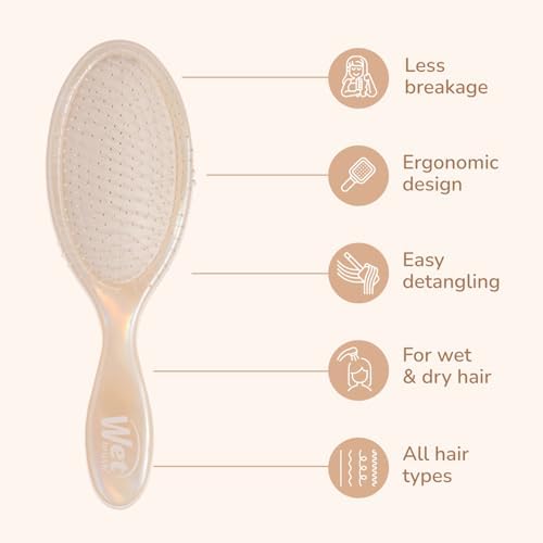 Wet Brush Original Detangler Hair Brush, Cream (Iridescence Icon), Ultra-Soft IntelliFlex Bristles, Detangling Bristles Glide Through Tangles, All Hair Types (Wet & Dry), Women & Men, Limited Edition - Image 4