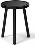 Wood Plant Stands Indoor, 16.7" Tall Plant Stand Outdoor Mid-Century Plant Stool, Single Plant Table Modern Small Round Side/End Table for Living Room, Balcony, Office(Black) by Unknown