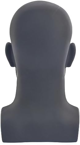 Male Mannequin Head Professional Manikin Head for Display Wigs Hats Headphone Mask Sunglasses Jewelry and Scravat Display Stand (L90-yahei) - Image 2
