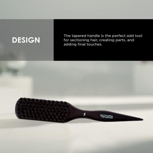 Spornette Boar Bristle Hair Brush for Women - Big Wonder Teasing Brush with Boar & Tourmaline Nylon Bristles - Tapered Handle for Back Brushing, Combing and Creating Volume & Slick Backs (Black) - Image 4