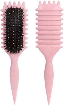 Pink Curl Defining Brush for Curly Hair – Detangling & Styling Brush for Women & Men, Defines 2A to 4C Curls, Reduces Frizz, Perfect for Wet & Dry Hair (Pink) - Image 3