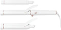 T3 Switch Kit Professional Ionic Interchangeable Curling Iron with 3 Ceramic Clip & Wand Long Barrels for Curling and Waving, 9 Adjustable Heat Settings & Ion Generator, White/Rose Gold by Unknown