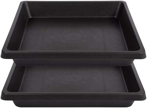 16 Inch Square Plant Saucer 2 Pack, Plant Saucers for Indoors, Large Heavy Duty Plastic Flower Plant Trays for Pots, Under Plant Water Catcher Tray for Potted Plants Outdoors Planter Water Tray by Unknown