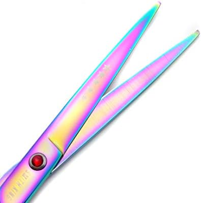 7.0 Inches Professional hair cutting thinning scissors set with razor (Rainbow) - Image 5