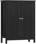 Iwell Bathroom Cabinet, Bathroom Storage Cabinet with 2 Doors & 3 Shelves, 3 Heights Available, for Living Room, Entryway, Kitchen, Home Office, Black by IWELL
