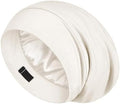 LULUSILK 100% Mulberry Silk Bonnet for Sleeping Women and Men, White by LULUSILK