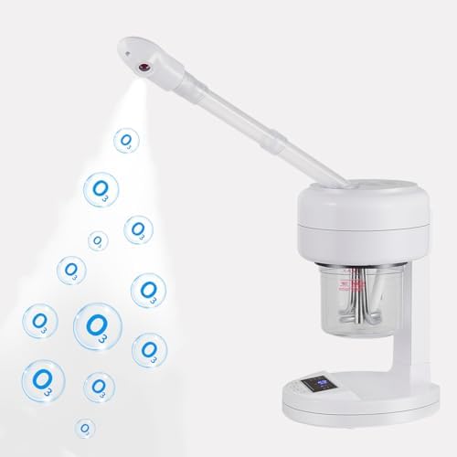 Nano Ionic Facial Steamer, Portable Face Steamer with LCD Screen, Extendable 360° Rotating Arm, Rotatable Nozzle, Hot Mist Function for Personal Care at Home or Salon by HeavenBird