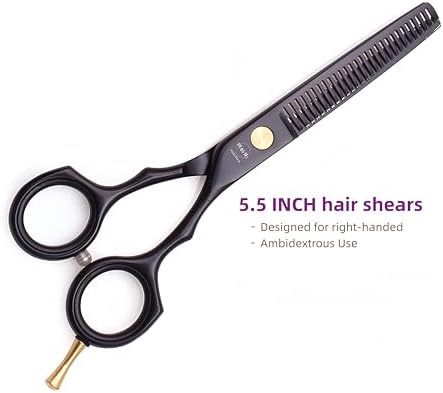 5.5" Professional Hair Cutting & Thinning Shears Set with Straight Razor - Image 2