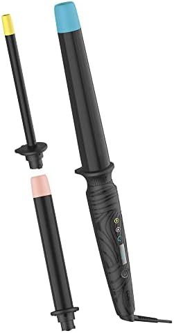 Conair The Curl Collective 3-in-1 Ceramic Curling Wand, 3 Interchangeable Barrels Designed to Create a Specific Curl Pattern - 1/2" Super Slim, 1", and 1 1/4" to 1" Tapered by conair