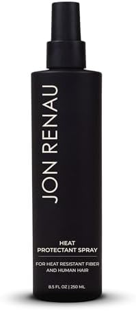 Jon Renau Heat Protectant Spray, Heat Activated Wig Spray for Human and Synthetic Hair, Non Stick Thermal Styling Support for Heat-Friendly Wigs and Extensions, 8.5 Ounces by JonRenau