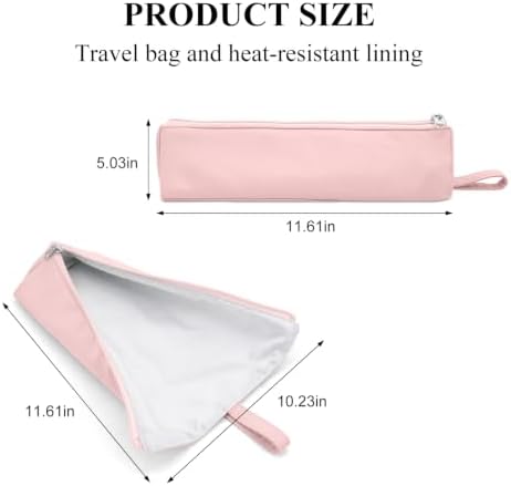 Hair Tools Travel Bag for T3 SinglePass Curl X, Heat Resistant Curling Iron Case for Bio Ionic, Hair Tool Organizer for Home and Travel (Pink) - Image 3